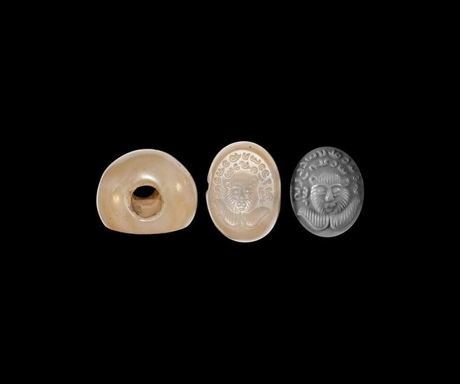 Sassanian Inscribed Stamp Seal with Lion's Head