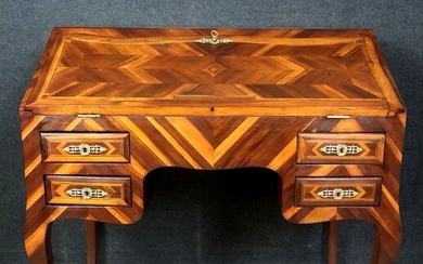 Scriban desk in noble wood marquetry - Louis XV Style - Wood