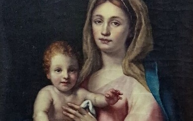 Scuola italiana (XIX) - Madonna con bambino