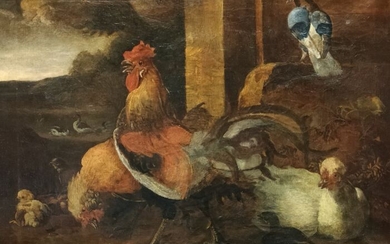 Scuola italiana del XIX secolo - Animali da cortile