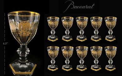 Set of 10 Sherry Stems Genuine Baccarat Crystal, 19th C