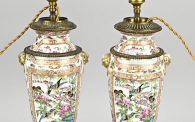 Set of Canton lamp bases, H 35 cm.