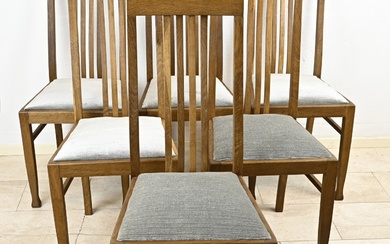 Set van zes stoelen (eiken)