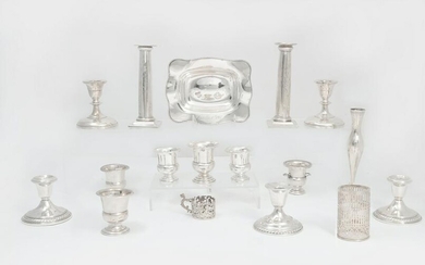 Seventeen sterling silver tableware, 20th century