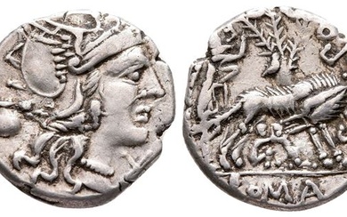 Sex. Pompeius Fostlus, Rome, 137 BC. AR Denarius (19 mm, 3.94 g).