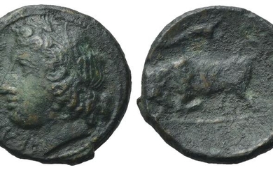 Sicily, Abakainon, c. 317-310 BC. Æ (21mm, 5.26g). Head of...