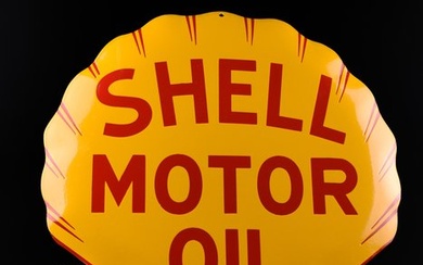Sign - Shell - XL Shell logo - lasercut; enamel sign; wonderful design; 3D look