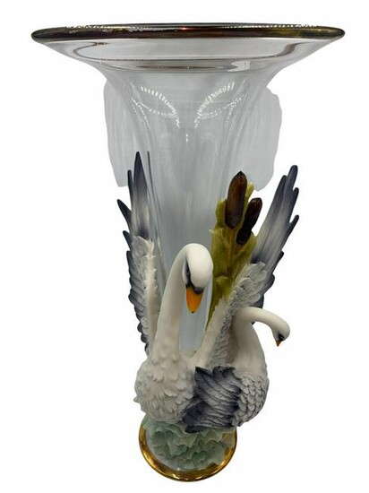 Signed Cevik Italian Hand Made Grafted Glass and Bird