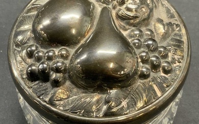 Silver Pl Lidded Cut Crystal Jar, Portugal