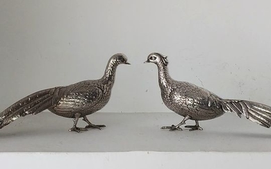 Silver pheasant couple - .925 silver - Spain - Second half 20th century