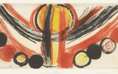 Sir Terry Frost RA, British 1915–2003, Sun Bow [Kemp, 239], 2002; etching in colours, dustgrain gravure and aquatint on wove, printed by Stoneman Graphics, signed, titled, dated and numbered 36/60 in pencil, image: 30 x 60 cm, (framed) (ARR) Note:...