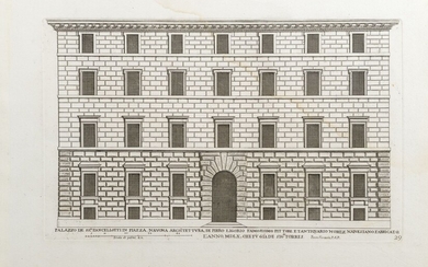 Six engravings depicting some palaces of Rome by the most famous architects 17th century