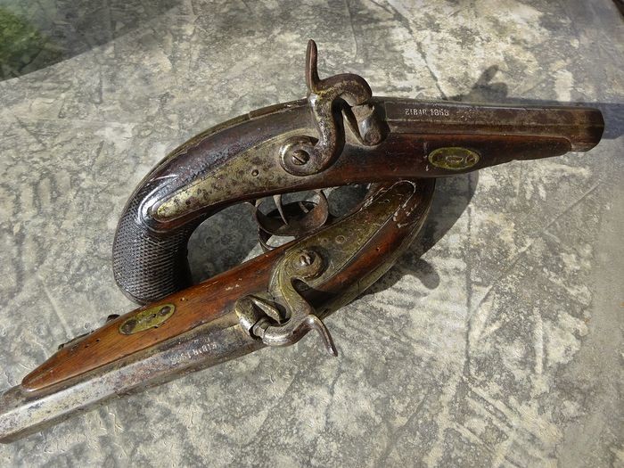 Spain - AGUIRRE Pedro josé a EIBAR 1858 - Cavalry - Assault - Percussion - Pistol - 14mm cal