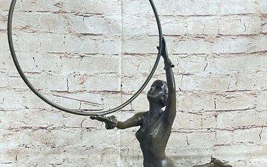Sprawling Hoop Dancer Bronze Statue - 16.5" x 12"