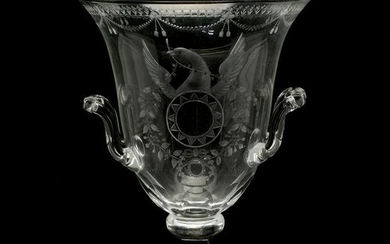 Steuben Strawberry Mansion Trophy Form Vase.