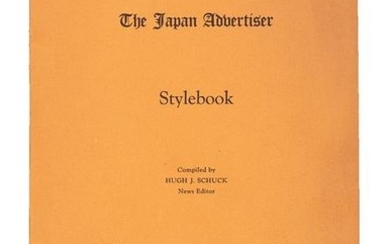 Stylebooks for English language paper in Japan, 1926