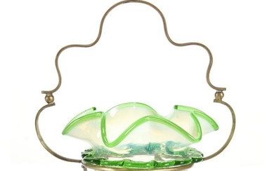 Sweetmeat, Green Opal Art Glass Bowl