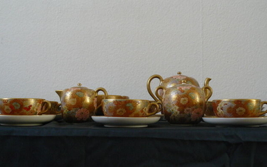 Tea set (22) - Satsuma - Pottery - Japan - Meiji period (1868-1912)