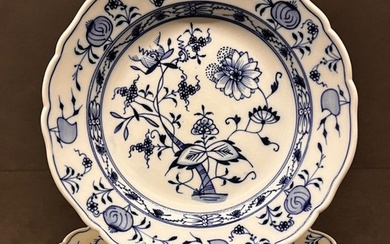 Teichert-Werke, Stadt Meissen - Dinner set for 6 (6) - Motivo cipolla blu - Piatti Piani di 25 cm - Porcelain