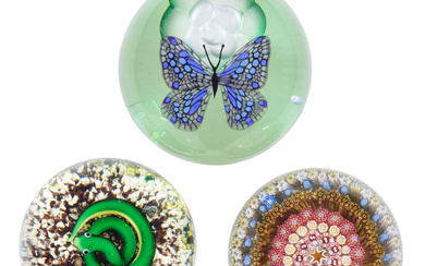 Three Baccarat paperweights, dated 1969, 1979 and 1991