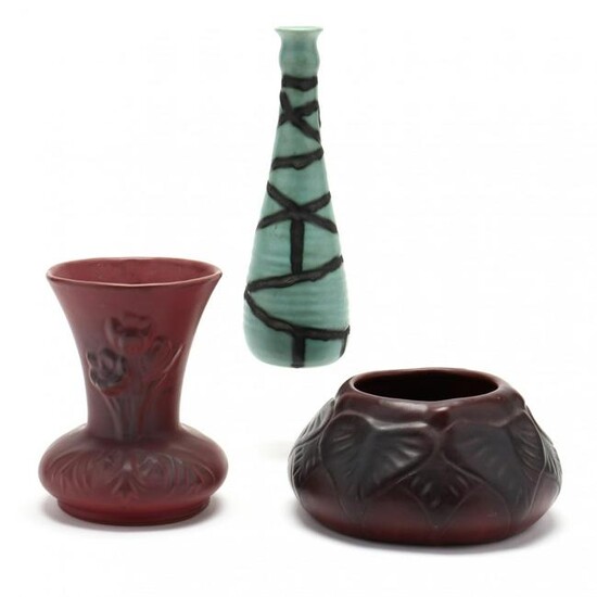 Three Van Briggle Art Pottery Vases