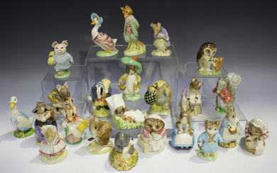 Twenty Royal Albert Beatrix Potter figures, comprising Benjamin Wakes Up, Diggory Diggory Delvet, Mr