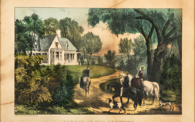Two Currier &amp; Ives Hand-Colored Lithographs