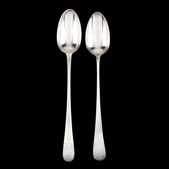 Two George III Silver Stuffing Spoons, Mark of Hester