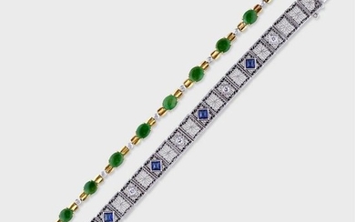 Two gem-set bracelets