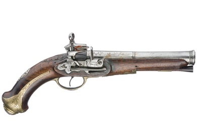 Un pistolet espagnol Miquelet par Angelats à Ripoll, circa 1800 Canon octogonal à bouche canonique,...