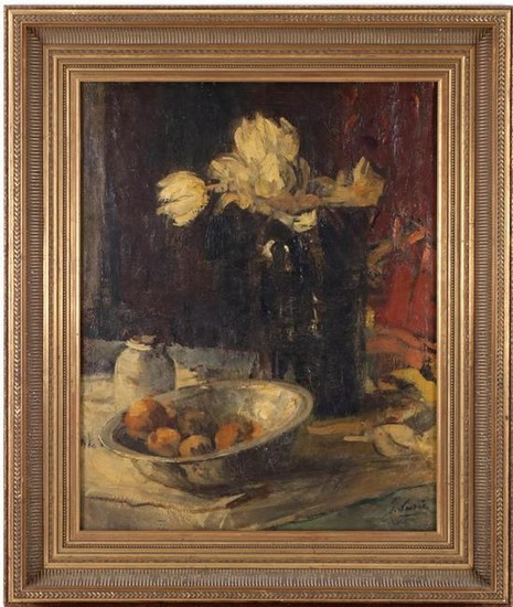 Unclearly signed, Still life, canvas 40.5 x 48.5 cm