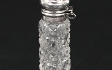 Unger Brothers Style Sterling Topped Cut Glass Perfume Bottle