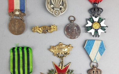 VARIA : Légion d'honneur chevalier second empire, médaille commémorative de la guerre de 1870, médaille...