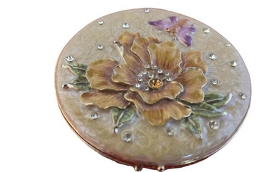 VINTAGE JAY STRONGWATER INSPIRED ENAMEL COMPACT
