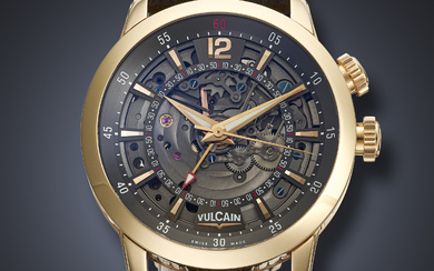 VULCAIN, LIMITED EDITION PINK GOLD WRISTWATCH WITH ALARM FUNCTION, NO. 13/50, REF. 180528.180