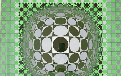 SOLD. Victor Vasarely: Optical composition. Signed Vasarely, 95/275. Litogtraph in colours. Visible size 68 x 69.5 cm. – Bruun Rasmussen Auctioneers of Fine Art