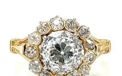 Victorian 18K Yellow Gold 3.35 Ct. Diamond Ring