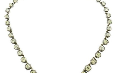 Victorian Diamond Riviere NECKLACE French Silver Rose