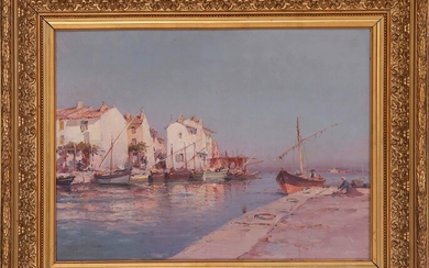 View of Martigues Oil on canvas, unsigned 49 x 65...