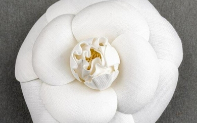 Vintage Chanel White Camellia Flower Brooch