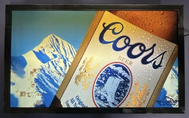 Vintage Coors Beer Mountain Top Ligh Up Sign