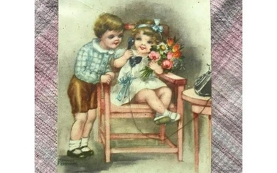 Vintage Early 20thc Hannes Petersen Postcard, Little