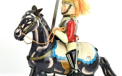 Vintage HAJI Mark Soldier On Horse With Sword Wind Up