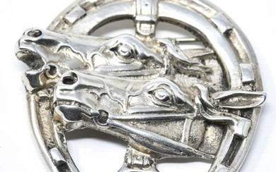 Vintage Sterling Silver Horse Motif Brooch / Pin