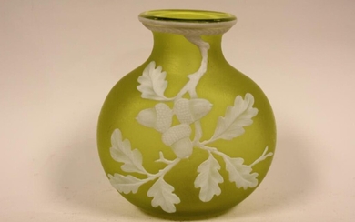 Webb Yellow Art Glass Vase