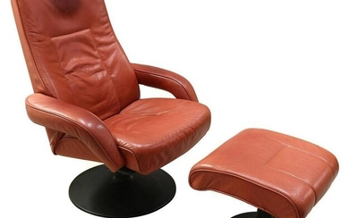 Westnofa Leather Recliner with Ottoman