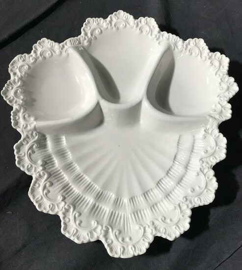 White Toned Hand Painted Porcelain Serving Platter