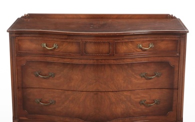 Widdicomb Furniture Co. Louis XVI Style Walnut Three-Drawer Serpentine Chest