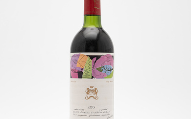 Wine/red wine, Château Mouton Rothschild, Puillac, 1975, France.