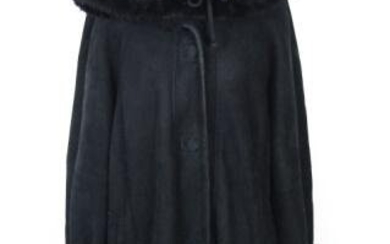 Womens Black Sherling Coat, B. Smith Furs NYC